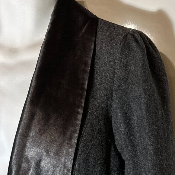 BKE SZ L Gray Wool Vintage Inspired Tuxedo Blazer Rock Star Party Chic Formal - Picture 4 of 12